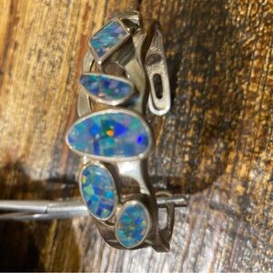 SIGNED WHITNEY KELLY 925 SS OPAL CUFF BRACELET